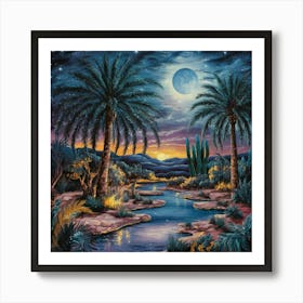 moonlit oasis 3 Art Print