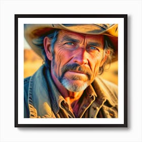 Cowboy Portrait 1 Art Print