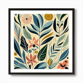 Abstract Floral Pattern 1 Art Print