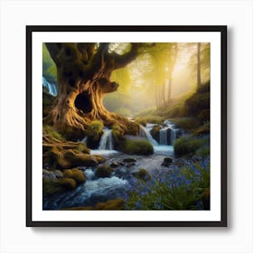 Waterfall In The Forest Art Print