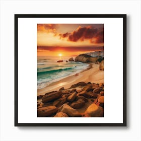 Sunset At The Beach Art Print