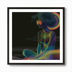 Psychedelic nude woman artwork Print, "Time Forgotten" Art Print