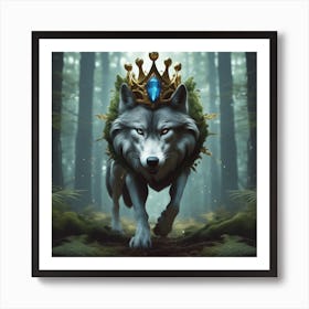 Wolf In The Woods 37 Art Print