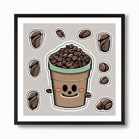 Coffee Cup Sticker Art Print