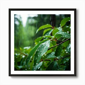 Rainy Day In The Forest Art Print