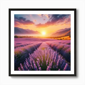 A lavender field 3 Art Print