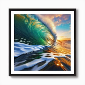 Sunset Ocean Wave 4 Art Print