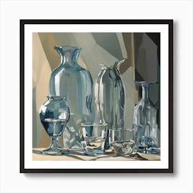 Still Life With Glass Vases Art Print