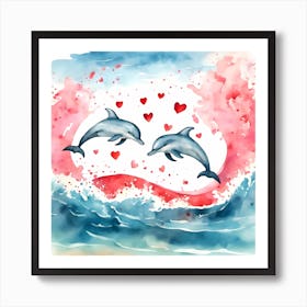 Dolphin Love Art Print