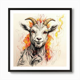 Goat On Fire 46 Art Print