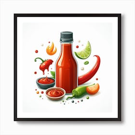 Hot Sauce Vector Illustration 1 Art Print