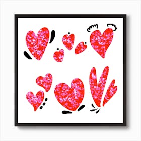 Hearts Art Print