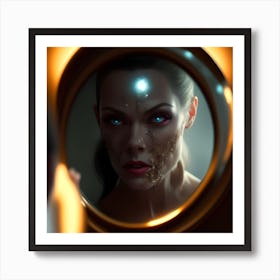 Woman In A Mirror 1 Art Print