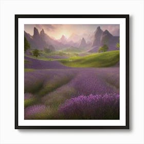 Lavender Field Art Print