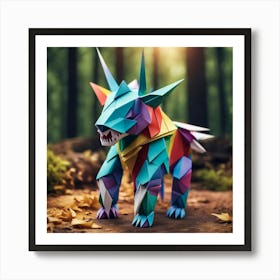 origami unicorn Art Print