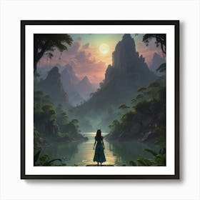 Girl In The Forest 1 Art Print