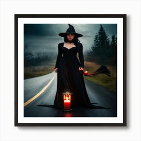 Witch On The Road Art Print