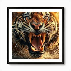 Tiger Roaring 1 Art Print