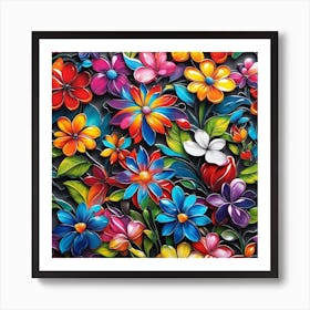 Colorful Flowers 12 Art Print