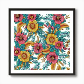 Tropical Flowers Art Print