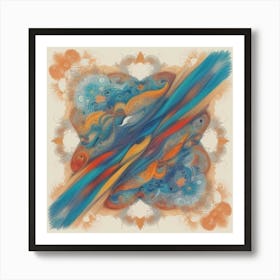 Blue And Orange Painting Art Print