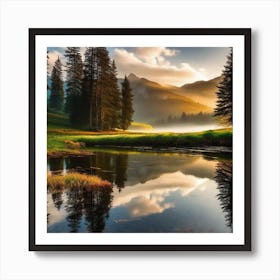 Sunrise In The Mountains 8 Art Print
