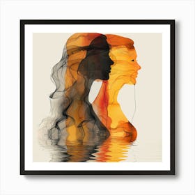 The fire in me - Line art, woman's face, reflection art, abstract art, abstract painting  city wall art, colorful wall art, home decor, minimal art, modern wall art, wall art, wall decoration, wall print colourful wall art, decor wall art, digital art, digital art download, interior wall art, downloadable art, eclectic wall, fantasy wall art, home decoration, home decor wall, printable art, printable wall art, wall art prints, artistic expression, contemporary, modern art print, Art Print