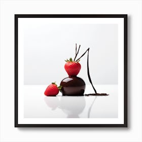 Artjuicebycsaba Chocolate Covered Strawbery Meets Japanese Zen 7 Art Print