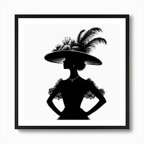 Silhouette of an elegant woman 4 Art Print