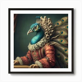 Elizabethan Portrait Peacock Art Print