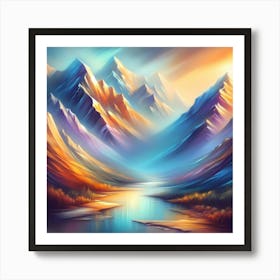 Mountain Landscape Painting 7 Art Print