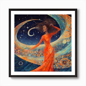 Woman In A Red Dress 4 Art Print