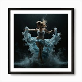 Dancer In Blue Dress Art Print