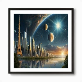 imagine the miracles can you see in the world year2100- life style - future- imagine Art Print