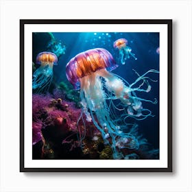 Jellyfish In The Sea Art Print