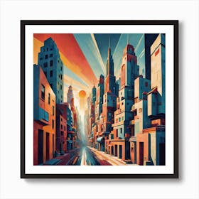 Futuristic Cityscape Art Print