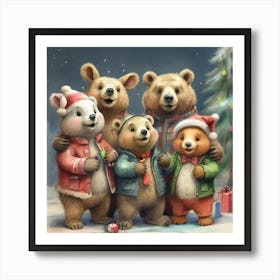 Christmas Bears Art Print