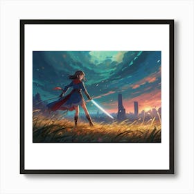 Shinobi Girl With Sword Art Print