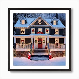 Christmas Decorations On A House 2 Art Print