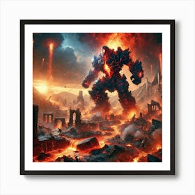 Ignis Rex Destroying Enemy Fortifications V2 Art Print