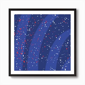 Blue And White Confetti Art Print