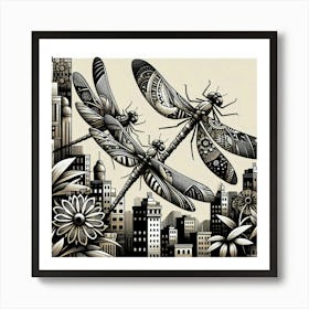 Dragonflies In The City 1 Poster