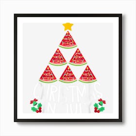 Watermelon Tree Christmas In July Summer Vacation Art Print