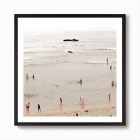 The Vintage Life In Summer At The Beach Portugal Square Art Print