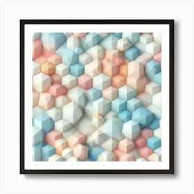 3d Cubes Background 4 Art Print