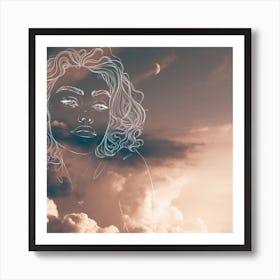 Moon Lady Art Print