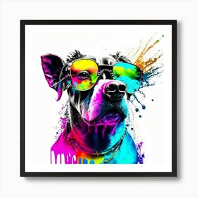 Colourful Dog Sunglasses (45) Art Print