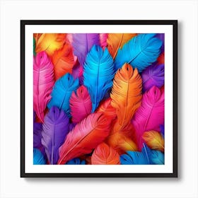 Colorful Feathers Art Print