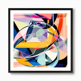 Abstract Shapes Print, Vibrant Colors Art Art Print