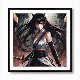 Samurai Girl 5 Art Print